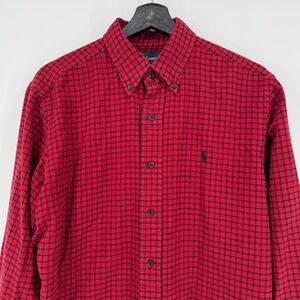Ralph Lauren Classic Fit Red Checkered Long Sleeve Button Down Shirt Medium